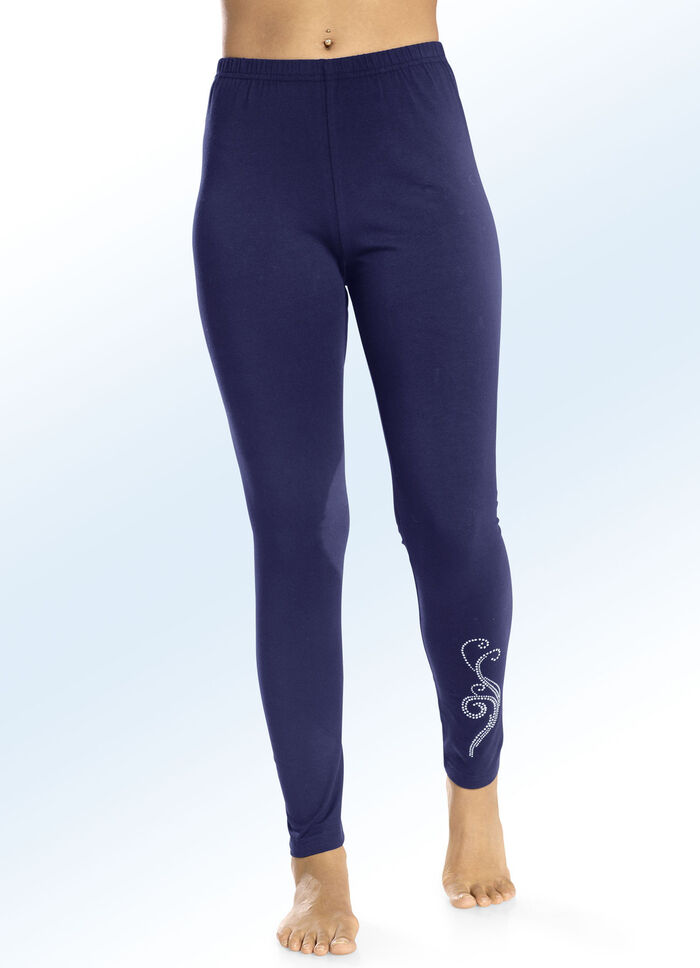 Zweierpack Leggings mit bequemem Dehnbund MARINE,SCHWARZ