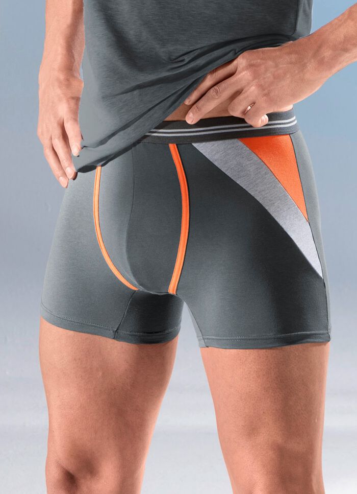 Viererpack Pants mit farbigen Eins&auml;tzen 