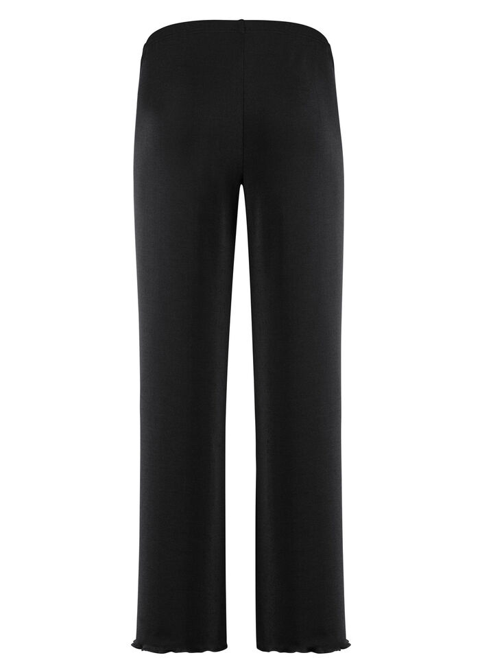 Weich fließende, 7/8-lange Hose SCHWARZ