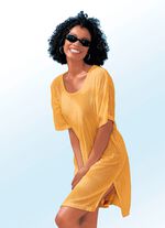 Frottier-Kleid mit Streifenstruktur und kurzen Ärmeln SAFRAN