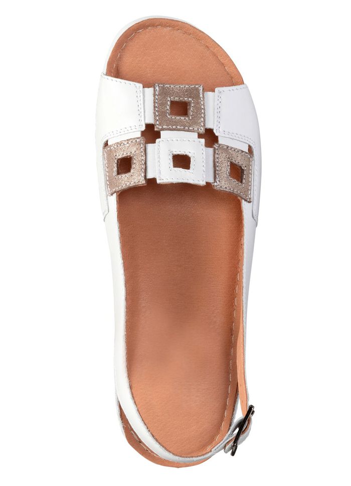 Sandale aus Rind-Nappaleder mit verstellbarem Fersenriemchen 