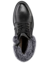 ELENA EDEN, gefütterte Damen-Stiefeletten, Winterschuhe, Weite G, mit herausnehmbarem Fußbett SCHWARZ-GRAU