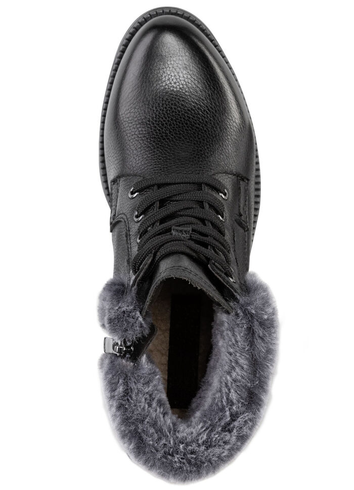 ELENA EDEN, gefütterte Damen-Stiefeletten, Winterschuhe, Weite G, mit herausnehmbarem Fußbett SCHWARZ-GRAU