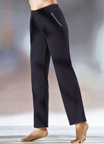 Hose mit Glanzgarn besticktem Zierband MARINE