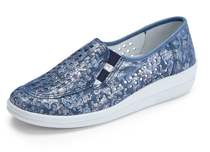 ELENA EDEN, sommerliche Damen-Slipper, Weite G, mit herausnehmbarem Fu&szlig;bett JEANS