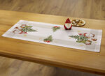 Tischdecke mit weihnachtlichem Wichtel-Dessin NATUR-BUNT