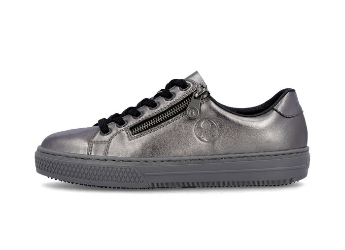Rieker, modische Damen-Sneaker, mit Reißverschluss ALTSILBER