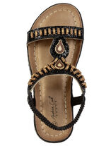 Andrea Conti, stylische Damen-Sandalen, Weite G, mit elastischem Fersenriemchen SCHWARZ