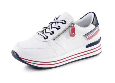 Remonte Sneaker aus beschichtetem Leder mit Textilbesatz 