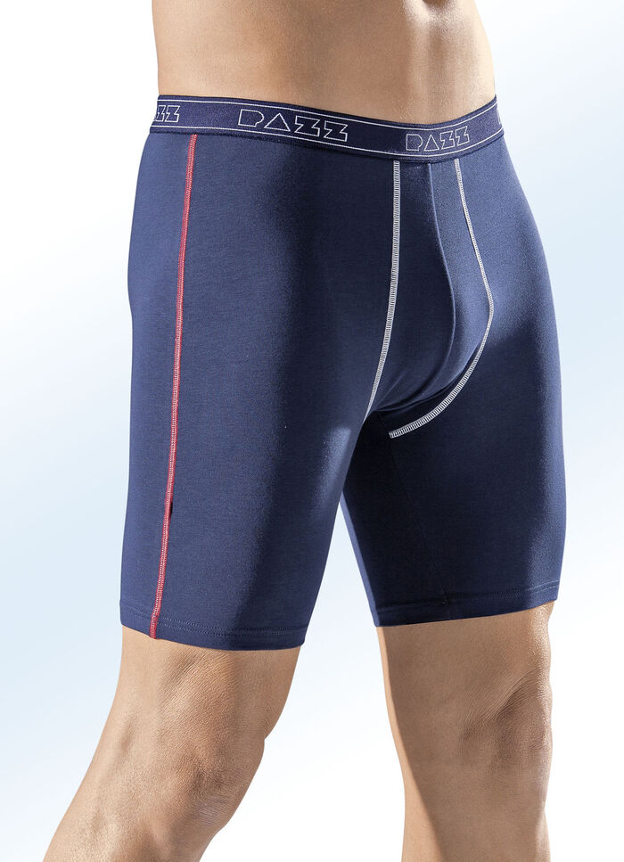 Viererpack Longpants, uni mit Kontrastnähten NAVY
