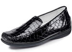 Waldläufer, stilvolle Damen-Slipper, Weite H, mit herausnehmbarem Fußbett SCHWARZ