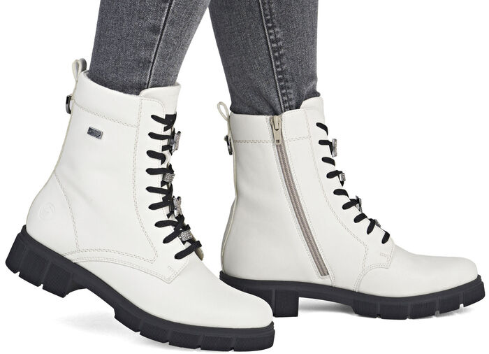 Remonte, schicke Damen-Stiefeletten, Winterschuhe, Weite G, mit Reißverschluss NATURWEISS