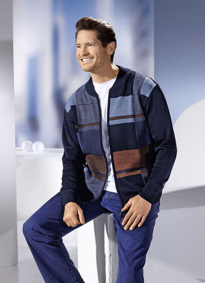 Jacke mit durchgehendem Reißverschluss in 2 Farben 