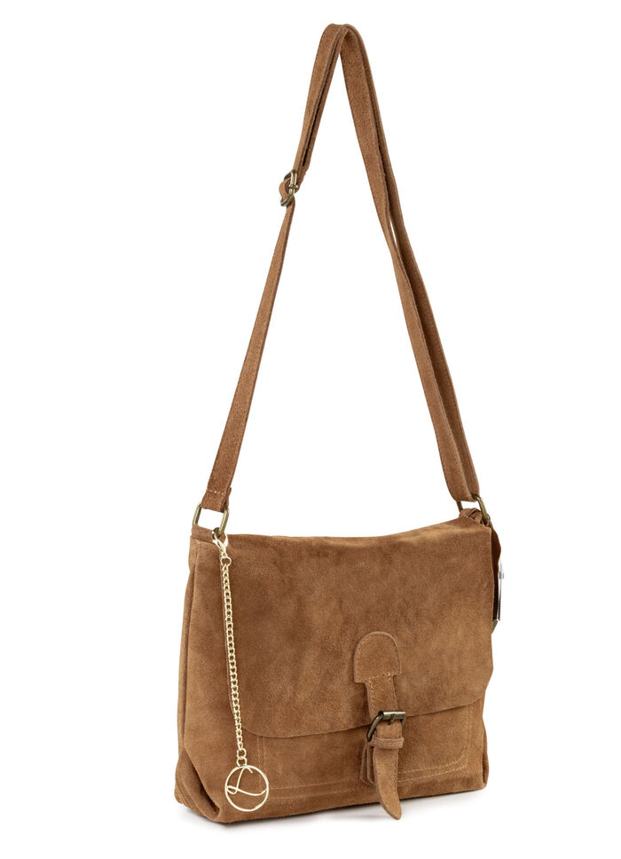 Laurina Tasche mit Magnetverschluss und Zierschleife COGNAC