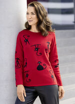 Pullover mit Katzenmotiven 