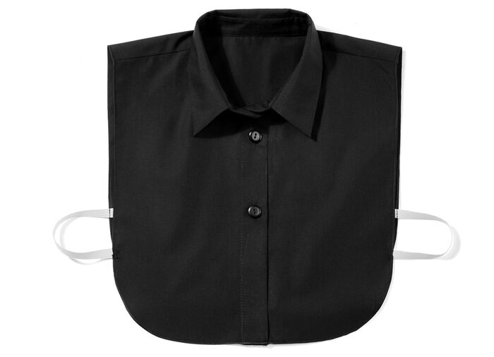 Klaus Modelle, Damen-Blusenkragen, aus feinem Popeline SCHWARZ