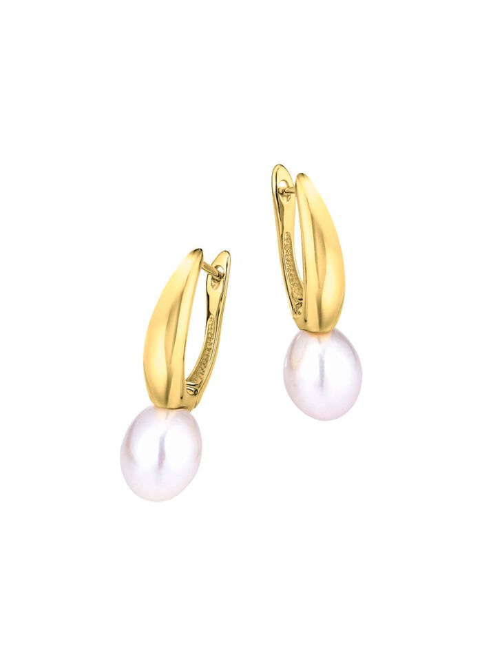 Tropfenf&ouml;rmige Ohrringe mit S&uuml;&szlig;wasser-Zuchtperlen 