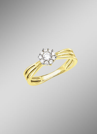 Durchbrochener Damenring mit 10 Brillanten  Durchbrochener Damenring mit 10 Brillanten
