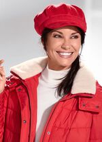 Elegante Damen-Ballonm&uuml;tze, mit r&uuml;ckw&auml;rtigem Elastikeinsatz 