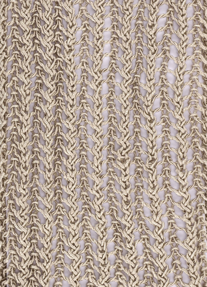 Pullover aus edel glänzendem Bändchengarn SANDBEIGE