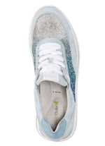 Waldläufer Sneaker mit farbverlaufenden, funkelnden Glitzersteinchen BLEU