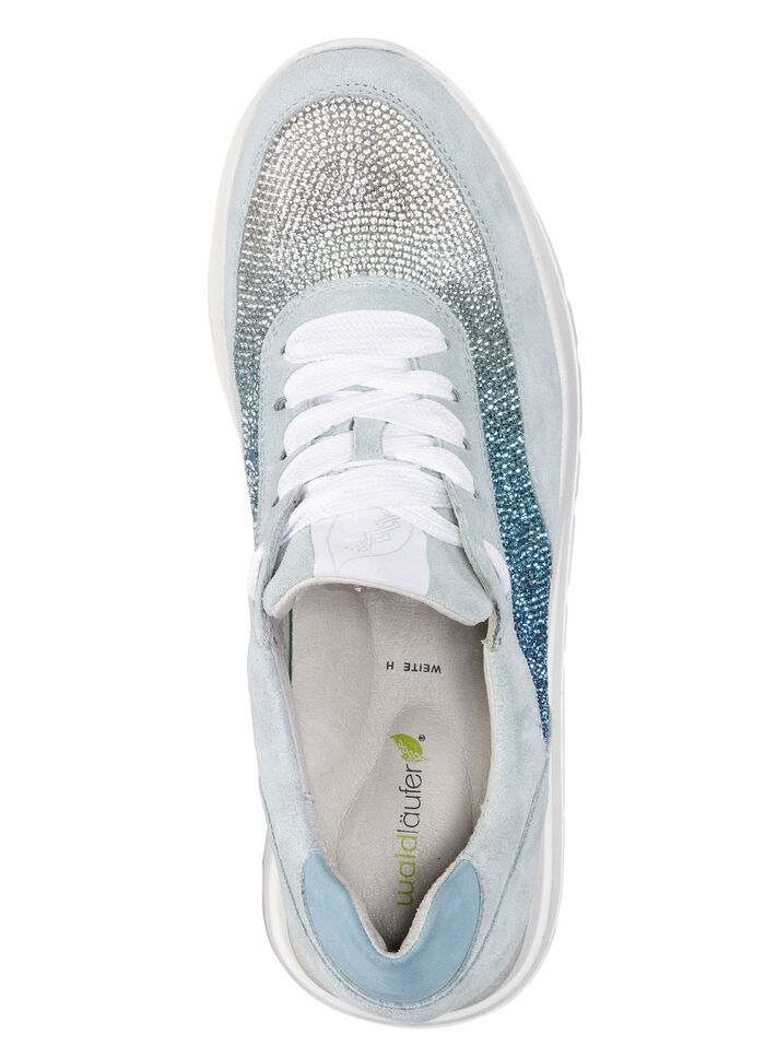 Waldläufer Sneaker mit farbverlaufenden, funkelnden Glitzersteinchen BLEU