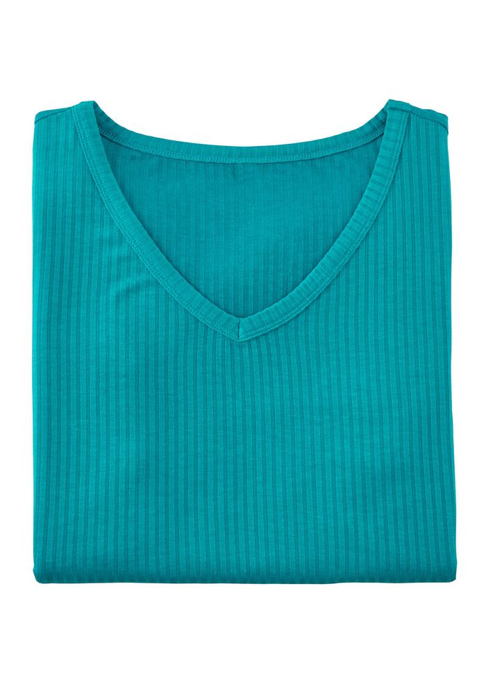 Laurina Shirt mit V-Ausschnitt PETROL