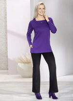 Charmantes Sweatshirt mit Blende in 2 Farben LILA