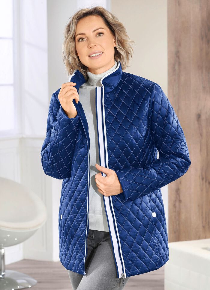 Jacke mit Rautenstepp KOBALTBLAU