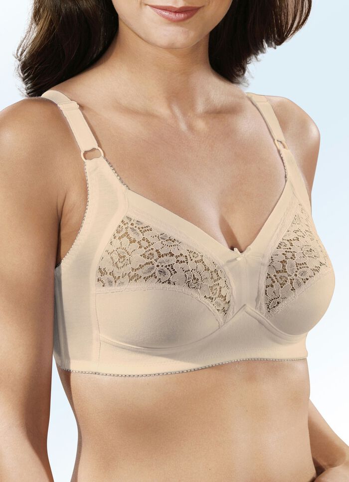 Naturana Zweierpack BH mit Spitze in den Obercups 1X WEISS, 1X PUDER