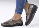 ELENA EDEN Slipper luftig durchbrochen und mit Flechtdurchzug BRONZE