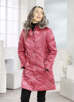 Longjacke mit umschlagbaren Ärmeln in Kontrast 