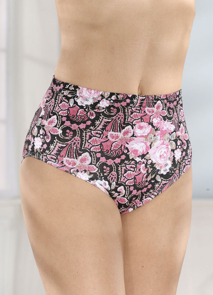 Fünferpack Slips mit buntem Druckdessin