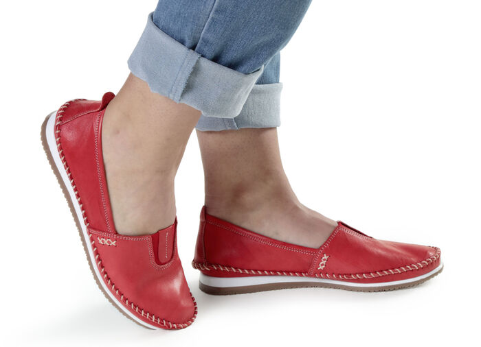 Andrea Conti Mokassin-Slipper mit dezenter Knitter-Struktur ROT