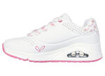 SKECHERS Schnür-Sneaker mit niedlichen Herzchen bedruckt WEISS-PINK