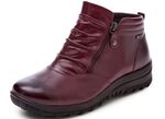 ELENA EDEN, gef&uuml;tterte Damen-Boots, Winterschuhe, Weite H, mit Rei&szlig;verschluss BORDEAUX