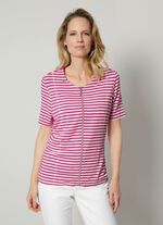 Shirtjacke mit garngef&auml;rbtem Ringeldessin 