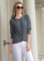 Unifarbene Shirt-Tunika ANTHRAZIT