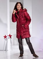Kurzmantel mit abnehmbarer Kapuze RUBINROT