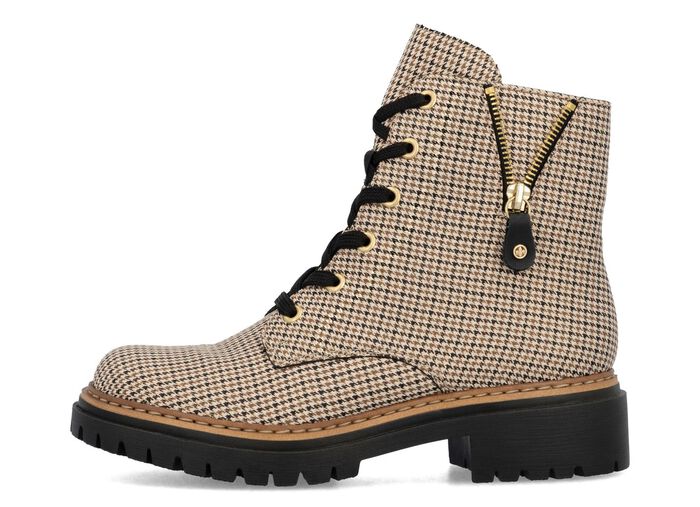 Rieker, trendige Damen-Stiefeletten, Winterschuhe, mit Rei&szlig;verschluss BEIGE-SCHWARZ