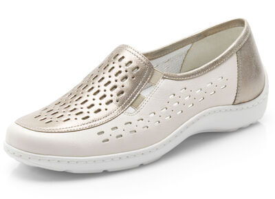 Waldläufer Slipper mit Leder-Massagefußbett 