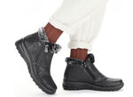 Rieker, gefütterte Damen-Boots, Winterschuhe, mit Reißverschluss SCHWARZ