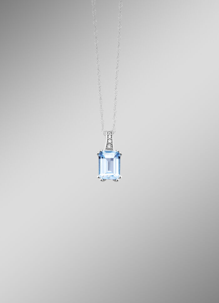 Anh&auml;nger mit Brillanten und Blautopas 