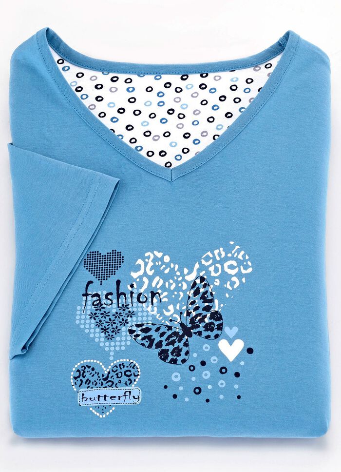 Zweierpack Nachthemden, k&uuml;rzer geschnitten aus Baumwolle 