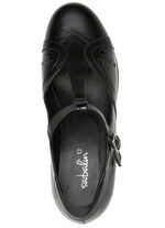 ELENA EDEN, schicke Damen-Pumps, Weite H, aus Leder SCHWARZ