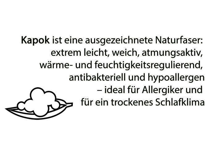 Bettwarenprogramm von Irisette mit Kapok-Fasern WEISS