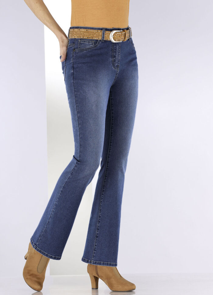 Jeans mit leicht ausgestellter Beinweite DUNKELBLAU