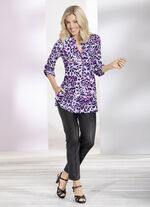 Shirt-Tunika mit Stehkragen