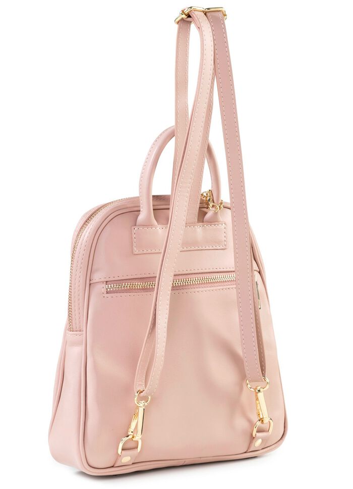 Laurina Kalbleder-Rucksack in angesagtem Dessin PUDERROS&Eacute;