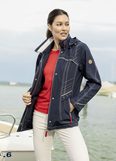 Funktionsjacke mit abnehmbarer Kapuze 